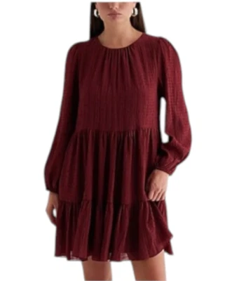 EXPRESS Casual Mini Wine Tunic Shift Dress Size Medium NWT - Image 1 of 4