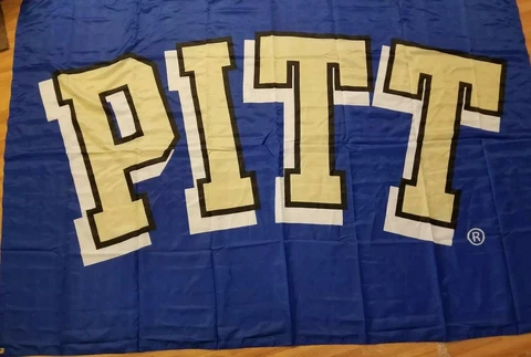 PITT PANTHERS COLLEGE NCAA TAILGATING BANNER FLAG  SATIN LARGE 58" X 82" GROMMET Cover