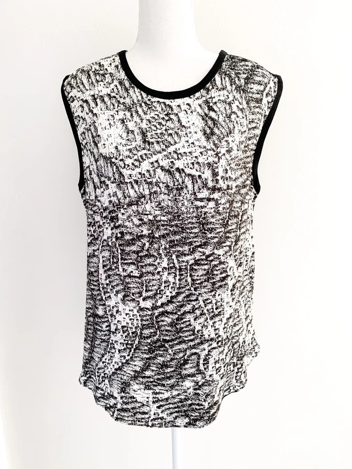 Helmut Lang Abstract Print Sleeveless Blouse Medium - Image 1 of 4