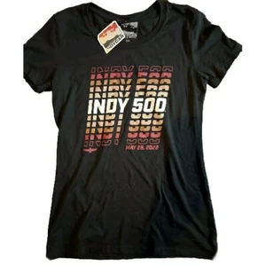 Indy Car Authentic Apparel Indy 500 29. Mai 2002 schwarzes Damen-T-Shirt Medium neu mit Etikett - Bild 1 von 5