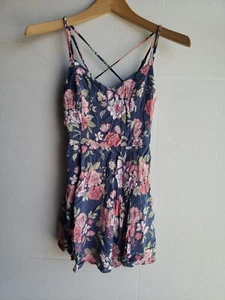VESTIDO DE MUJER GARAJE CAMISOLA SIN MANGAS ESPALDA ESTAMPADO FLORAL GRIS ROSA XS - Imagen 1 de 8