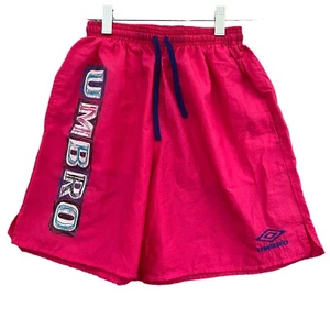 Vintage Umbro Soccer Shorts Adult XS Hot Pink Large Logo 90s Athletic USA Made - Picture 1 of 9