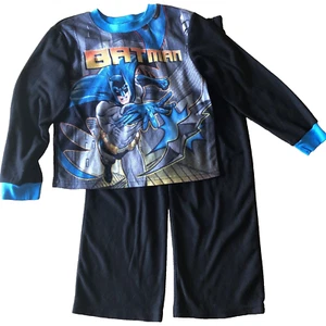 Pajama Set 2 Pc Boy's Size 6-7 Batman Flannel Shirt Pants - Picture 1 of 5