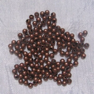 LOT DE 250 PERLES 3MM RONDES LISSES CUIVRE TROU 1MM création bijoux *Q31 - Picture 1 of 2