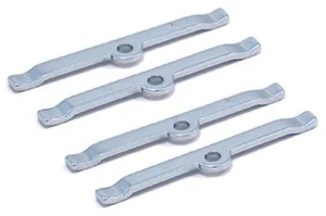 Valve Cover Hold Down Tabs Chrome Steel Long Set 4 - Picture 1 of 2