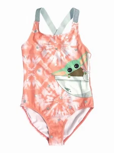 $10 SALE Disney Baby Yoda Swimsuit Swim One Piece Mandalorian Star War Girls NEW - Picture 1 of 5