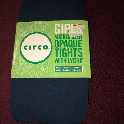 Girl’s New Target Circo Blue Opaque Tights-Size 4-6X, 36-54 Lbs & 38”-47” - Image 1 of 4