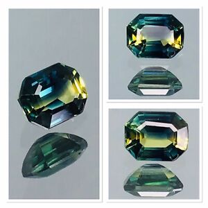 Aus Tri-colour Sapphire Rare Colours Untreated Hand Cut Fancy Emerald 0.55 C