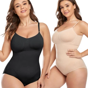 Compression Bodysuit Shapewear Women Full Body Shaper Tummy Waist Trainer Corset - Picture 1 of 15