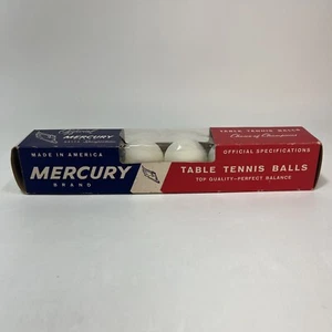 Vintage Official Mercury Ping Pong Table Tennis balls USTTA Original Box of 6 - Picture 1 of 7
