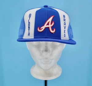 VTG NOS 1980s 1990s Atlanta Braves Snapback Baseball Cap / Hat Sz L Mesh AJD - Picture 1 of 8