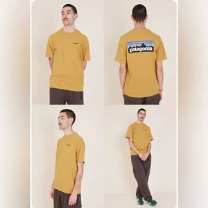 Patagonia Men's P-6 Logo Responsibili-Tee in Hawk Gold Size XS - Picture 1 of 6