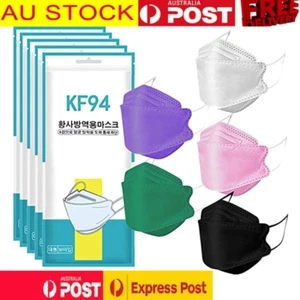 10-100Pcs KF94 Adults Face Masks Protection 3D Disposable Mask 4 Layer filtered - Picture 1 of 28