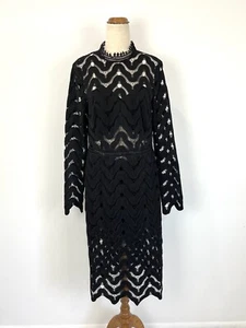 Grace & Hart Womens Dress 14 Black Cut Out Pencil Gothic Vampire Formal Cocktail - Bild 1 von 15