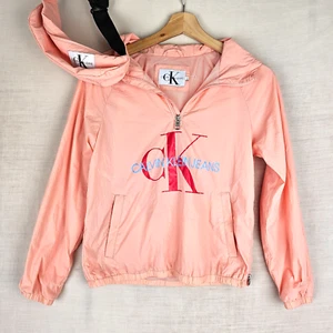 Calvin Klein Womens Rain Jacket & Bum Bag UK12 Pink Windbreaker 1/4 Zip Pullover - Picture 1 of 9