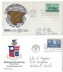Minnesota Terr. Cent. 1st Cachet Twin City, Washington & Lee Univ. 1st Cachet - Picture 1 of 1