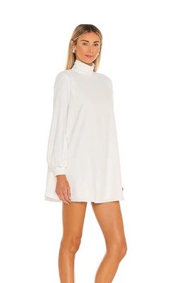 Amanda Uprichard Fleurette Dress Ivory Small Mock Neck Long Sleeve Mini Chic - Image 1 of 4