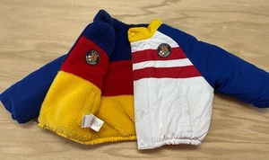 Vintage Jungen Polo Ralph Lauren Wende Fleece Mantel Jacke Größe 3T ColorBlock - Bild 1 von 22