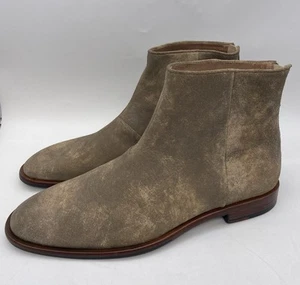 John Varvatos Star USA NYC Back Zip Clay Brown Suede Leather Boot Size 11.5 - Picture 1 of 14