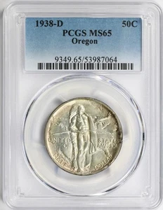1938-D Oregon Trail 50c Commemorative Half Dollar PCGS MS65 - Picture 1 of 4