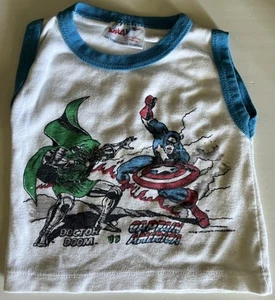 Vintage 1985 Dr. Doom VS Captain America Marvel Comics Tank Top- Baby Size - Picture 1 of 6