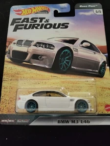 2021 Hot Wheels Premium Fast & Furious 5/5 BMW M3 E46 White NEW MODEL Near Mint - Picture 1 of 2