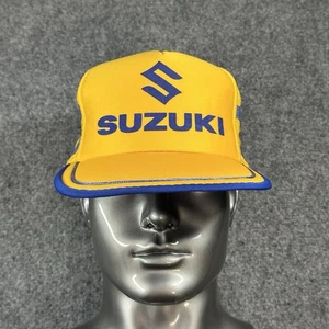 Vintage 70s/80s Suzuki Racing Rope Trucker SnapBack Hat/Cap Sz M/L - Foam - RARE - Picture 1 of 12