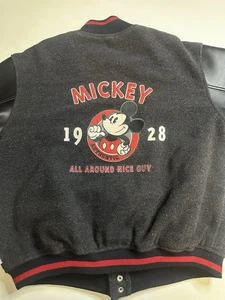 Chaqueta Universitaria Vintage Disney Mickey Mouse Club Letterman Cuero Lana Talla M - Imagen 1 de 15