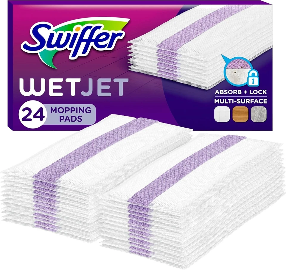 Limpador de piso Swiffer WetJet refis esfregão 24 unidades sem perfume multi superfície - Imagem 1 de 4