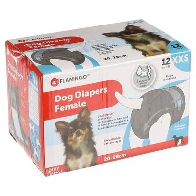 Flamingo Hundewindeln Dipy 12 Stk - Schutz für läufige & inkontinente Hunde - Bild 1 von 4