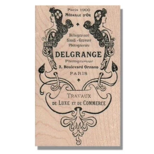 Art Nouveau Collage ATC, RUBBER STAMP, Paris, Flower, Leaf, French, Mixed Media - Picture 1 of 4