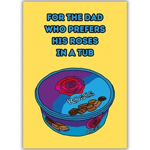 Funny Father's Day Card For The Dad Who Prefers His Roses In A Tub, Birthday Dad - Picture 1 of 8