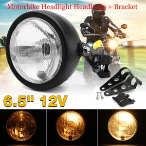 Universal Front 6.5Inch Motorcycle Headlight Motorbike Light Headlamp w/ Bracket - Picture 1 of 11