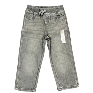 Jumping Beans Toddler Boys Denim Pants Size 2T-3T Gray Pull-On Straight Fit - Picture 1 of 5