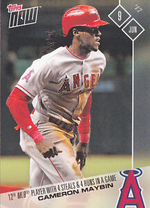 Topps NOW 232 Cameron Maybin Angels 4 Steals 4 RBI June 8 2017 12th EVER in MLB