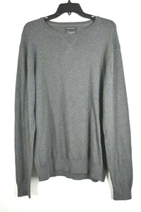 Wallin & Bros Mens Cashmere Cotton Blend Dark Gray Crew Neck Pullover Sweater M - Picture 1 of 7