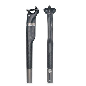 Carbon Fiber Bike Seatpost Offset 20mm Cycling Bicycle 3K Aero Tube 31.6 x 400mm - Picture 1 of 16