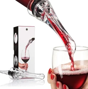Wine Aerator Pourer-Premium Aerating Pourer with Decanter Spout Black - Picture 1 of 6