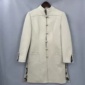 Cappotto vintage Lilli Ann Knits bottoni legno retrò anni 60 foderato colletto mandarino LEGGI - Foto 1 di 12