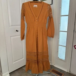 Urban Outfitters UO Clay Prairie Bohemian Kian Langarmkleid Größe Small - Bild 1 von 6