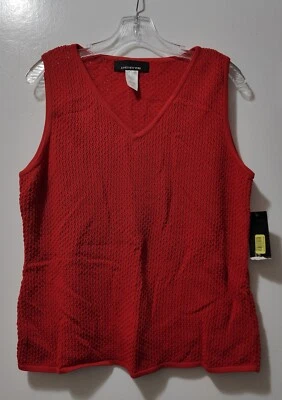 Chaleco elástico tejido rojo Jones New York para mujer talla XL Foto 1 de 2