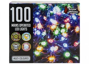 CHRISTMAS LIGHTS LED STRING - 100 Multicoloured, Mains Operated, Multi-Function - Picture 1 of 4