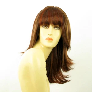 parrucca donna semi lunga castano medio mechato rosso tiziano AXELLE 33H130 - Picture 1 of 8