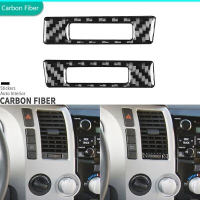 Ajuste de interruptor de CA de salida de aire de fibra de carbono real para Toyota Tundra Sequoia 07-13 Foto 1 de 4