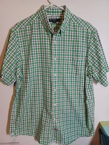 Daniel Cremieux Green Plaid Button Front Short Sleeve Shirt Large - Bild 1 von 8