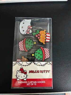 Hello Kitty Santa Hat Christmas Shower Curtain Hooks - Set Of 12 G - Image 1 of 3
