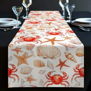 Coastal Decor Table Runner 12" x 70"- Ocean Beach Nautical Theme Table Linens - Picture 1 of 9