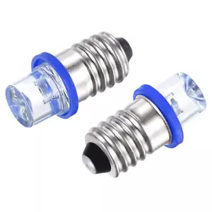 10Pcs E10 Screw Base LED Bulb DC3V 0.25W Hollow Head Mini Lights w Box Blue - Picture 1 of 7