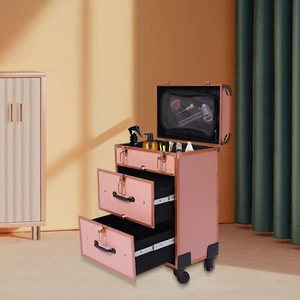 Valigetta trucco arrotolabile 3 strati trolley organizer trucco custodia cosmetici - Foto 1 di 16