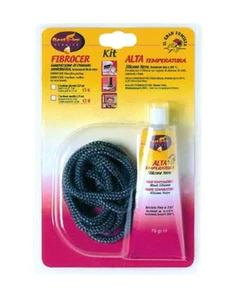Kit corda fibra vetro silicone isolante termico stufe caldaie Fibrocer 8 mm. - Foto 1 di 1